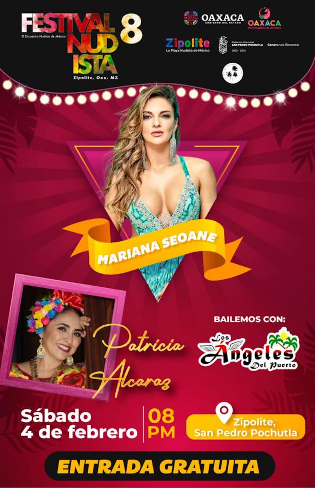 Se presenta Mariana Seoane en Festival Nudista Zipolite 2023